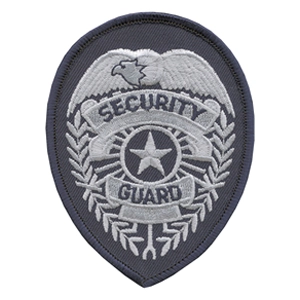 Shield Patch - Security Guard Star Center Silver - Navy