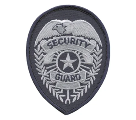Shield Patch - Security Guard Star Center Silver - Navy