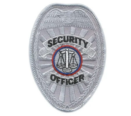 Shield Patch Badge - Security Officer Scales Silver