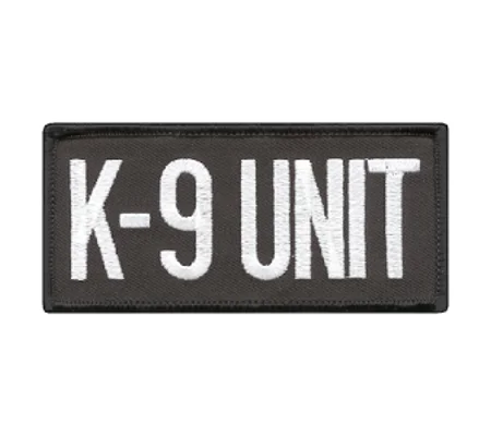 K9 Unit Dog Patch Sheriff Police 2 x 4 White on Black