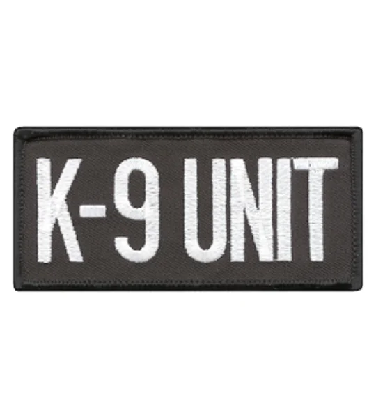 K9 Unit Dog Patch Sheriff Police 2 x 4 White on Black
