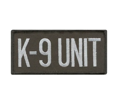 K9 Unit Dog Patch Sheriff Police 2 x 4 Gray on Black