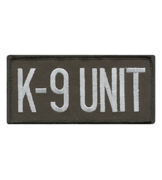 K9 Unit Dog Patch Sheriff Police 2 x 4 Gray on Black