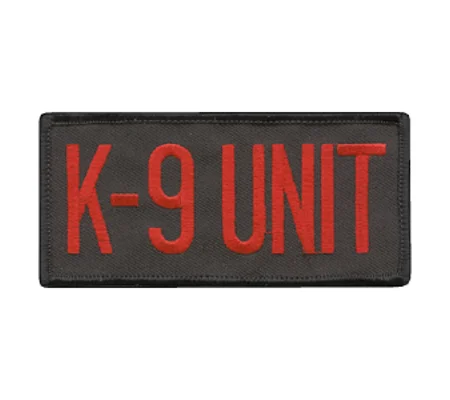 K9 Unit Dog Patch Sheriff Police 2 x 4 Red on Black