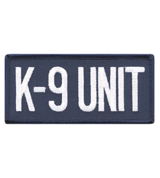 K9 Unit Dog Patch Sheriff Police 2 x 4 White on Navy