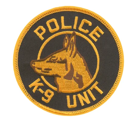 K9 Unit Dog Shoulder Patch Police Gold