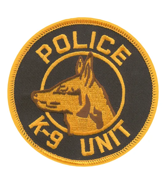 K9 Unit Dog Shoulder Patch Police Gold