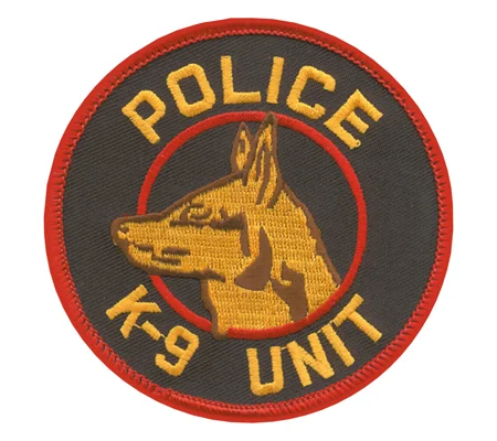 K9 Unit Dog Shoulder Patch Police Red