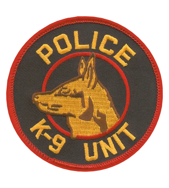K9 Unit Dog Shoulder Patch Police Red