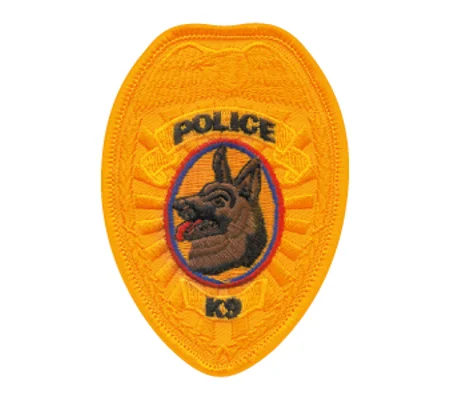 Police K-9 Badge Shield Patch Gold