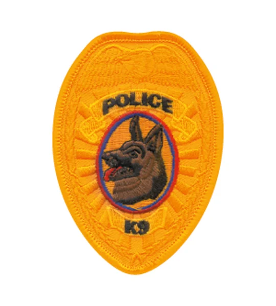 Police K-9 Badge Shield Patch Gold