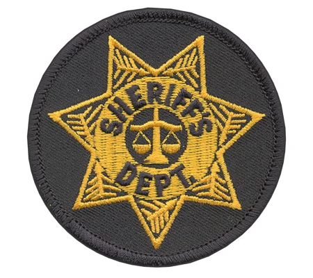 Sheriff Badge Patch Round Star Gold on Midnight Blue