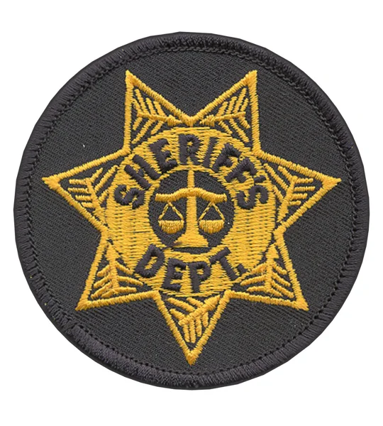 Sheriff Badge Patch Round Star Gold on Midnight Blue