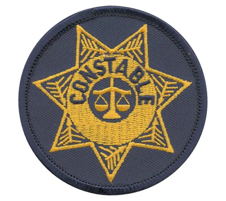 Constable Badge Patch Round Gold on Navy
