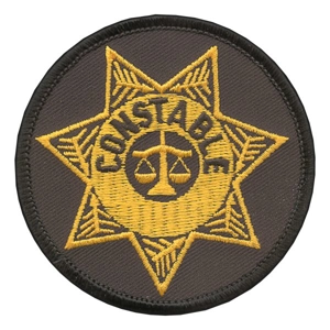 Constable Badge Patch Round Gold on Black