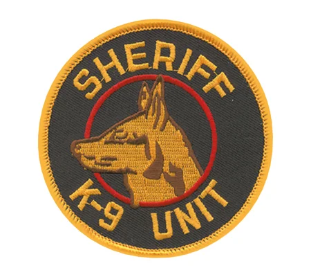 K9 Unit Dog Shoulder Patch Sheriff Gold