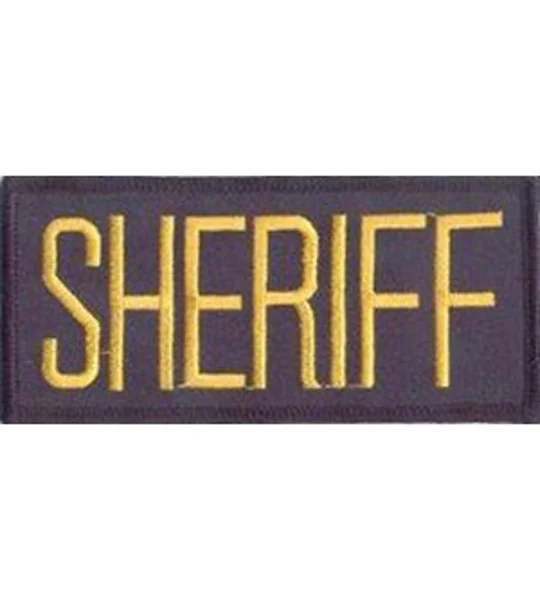 Sheriff Front Patch 2 x 4 Gold on Midnight Blue