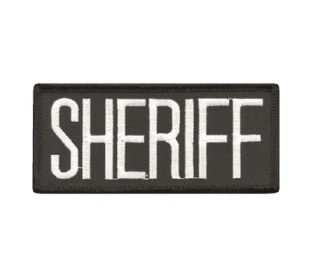 Sheriff Front Patch 2 x 4 White on Midnight Blue