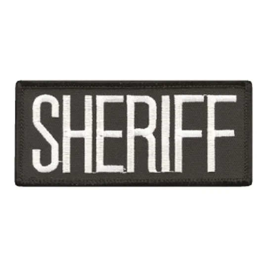 Sheriff Front Patch 2 x 4 White on Midnight Blue
