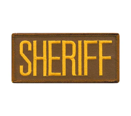 Sheriff Front Patch 2 x 4 Gold on Brown