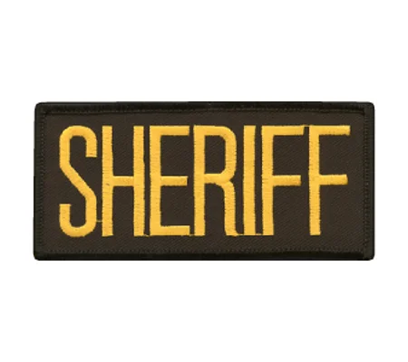 Sheriff Front Patch 2 x 4 Gold on Black