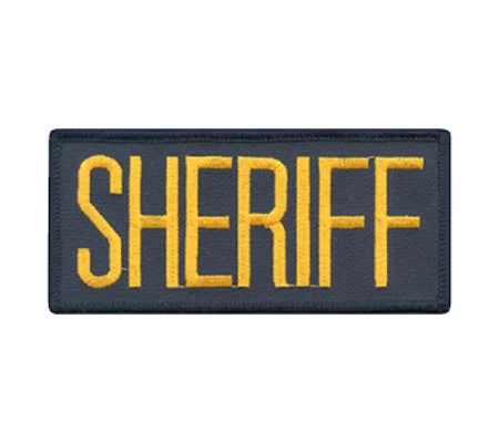 Sheriff Front Patch 2 x 4 Gold on Navy