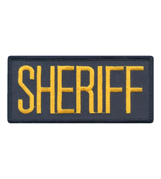 Sheriff Front Patch 2 x 4 Gold on Navy