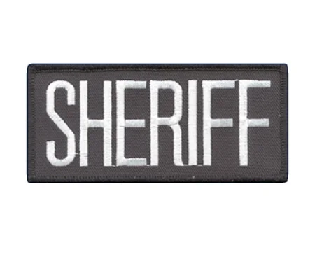 Sheriff Front Patch 2 x 4 White on Navy