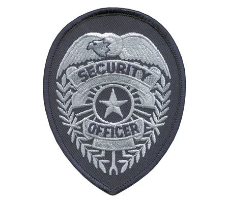 Shield Patch - Security Officer Star Center Silver - Navy