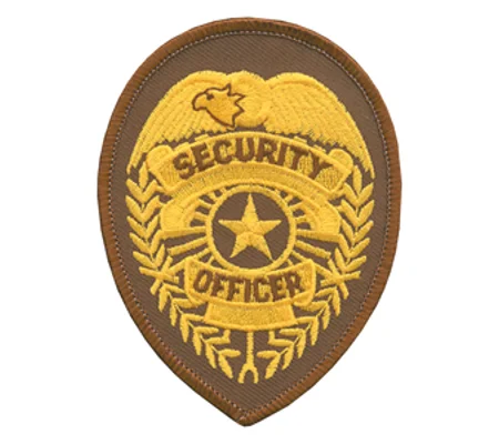 Shield Patch - Security Officer Star Center Gold - Brown