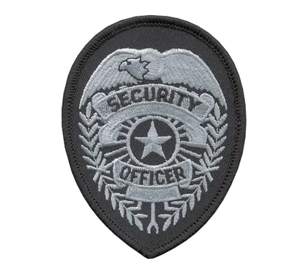 Shield Patch - Security Officer Star Center Silver -Midnight