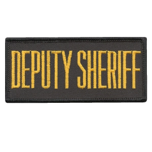 Deputy Sheriff Front Patch 2 x 4 Gold on Black