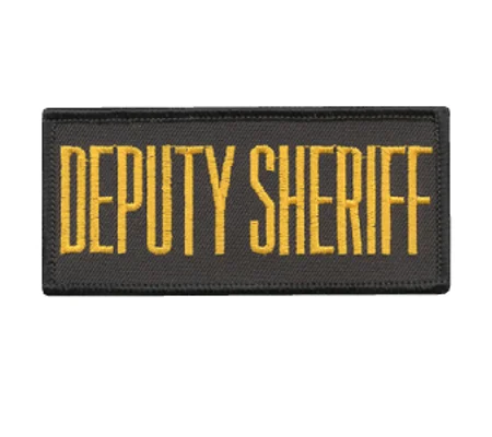 Deputy Sheriff Front Patch 2 x 4 Gold on Black