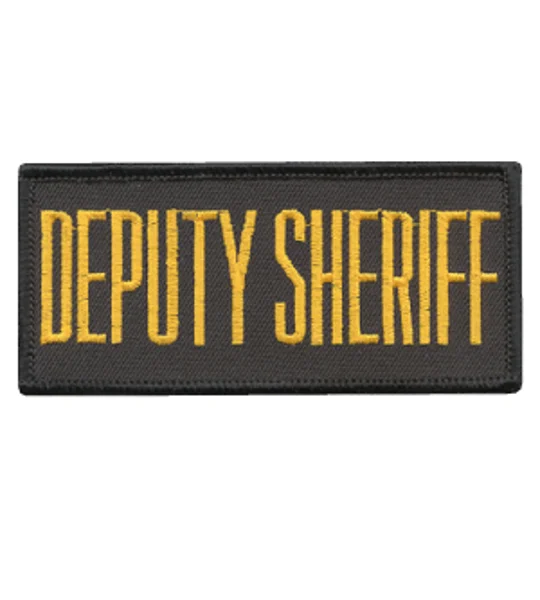 Deputy Sheriff Front Patch 2 x 4 Gold on Black