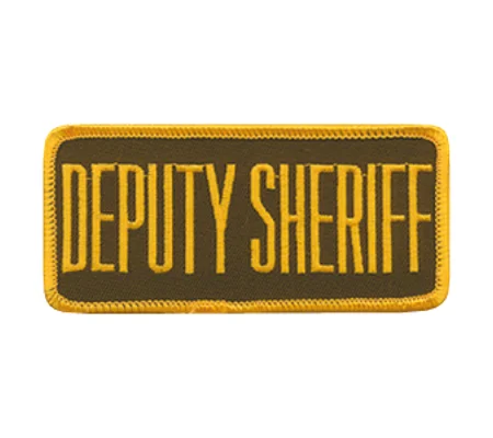 Deputy Sheriff Front Patch 2 x 4 Gold on Brown