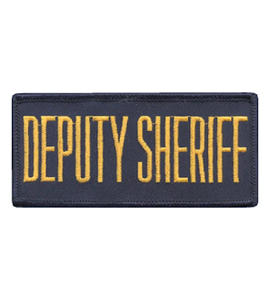 Deputy Sheriff Front Patch 2 x 4 Gold on Midnight