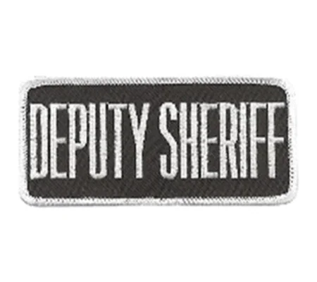 Deputy Sheriff Front Patch 2 x 4 White on Midnight Blue