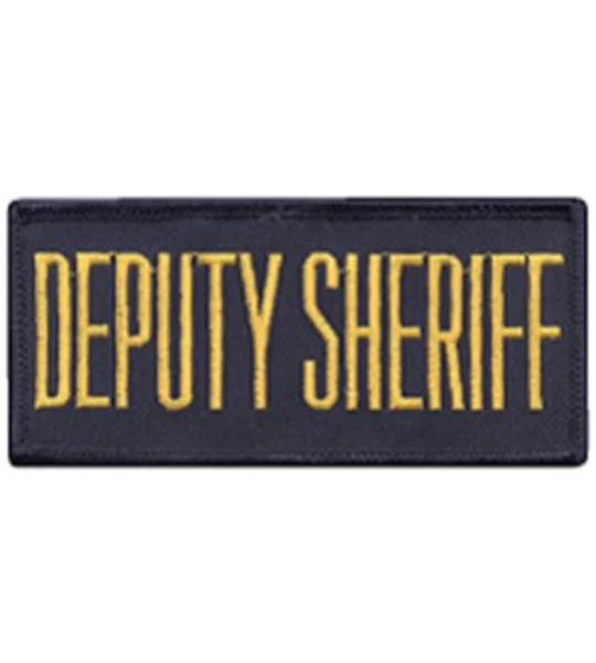 Deputy Sheriff Front Patch 2 x 4 Gold on Navy