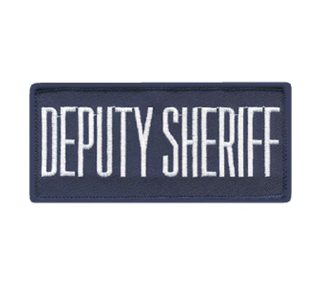 Deputy Sheriff Front Patch 2 x 4 White on Navy