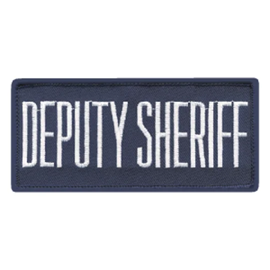 Deputy Sheriff Front Patch 2 x 4 White on Navy