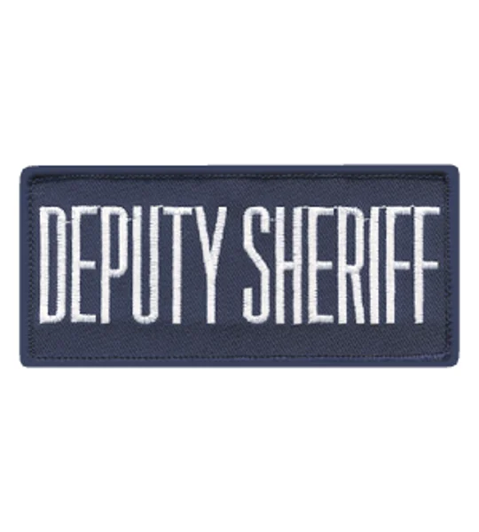 Deputy Sheriff Front Patch 2 x 4 White on Navy