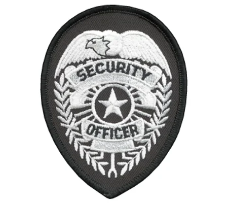 Shield Patch - Security Officer Star Center White - Black