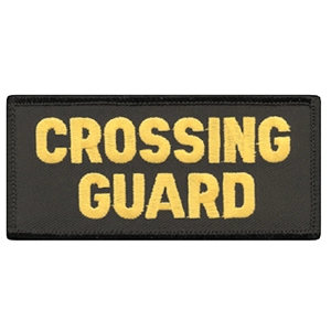 Crossing Guard Shoulder Patch 2 x 4 Gold on Black