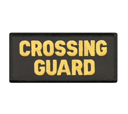 Crossing Guard Shoulder Patch 2 x 4 Gold on Black