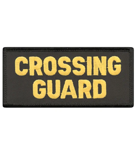 Crossing Guard Shoulder Patch 2 x 4 Gold on Black