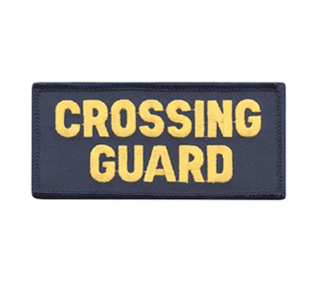 Crossing Guard Shoulder Patch 2 x 4 Gold on Navy
