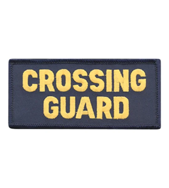 Crossing Guard Shoulder Patch 2 x 4 Gold on Navy