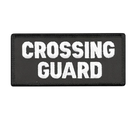 Crossing Guard Shoulder Patch 2 x 4 White on Black