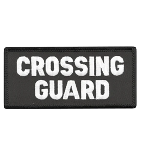 Crossing Guard Shoulder Patch 2 x 4 White on Black