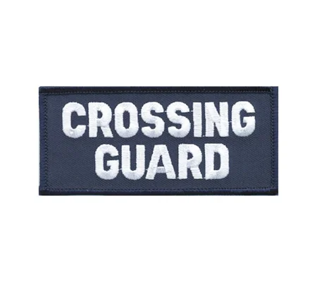 Crossing Guard Shoulder Patch 2 x 4 White on Navy